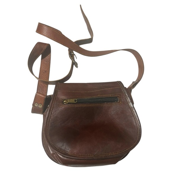 Brown Leather western handmade tooled  Crossbody Bag - Picture 4 of 7